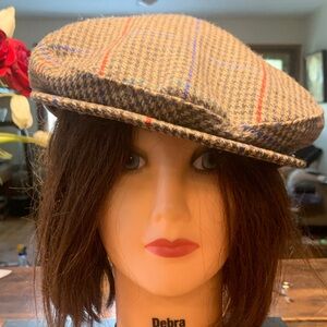 PENDLETON VINTAGE GLEN PLAID PRINCE OF WALES WOVEN WOOL NEWSPAPER NEWSBOY CAP